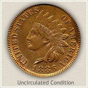1886 Indian Head Penny Uncirculated Condition