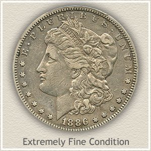 1886 Morgan Silver Dollar Extremely Fine Condition