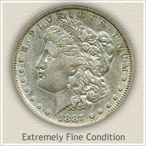 1887 Morgan Silver Dollar Extremely Fine Condition