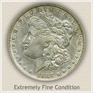 1887 Morgan Silver Dollar Extremely Fine Condition
