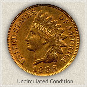 1888 Indian Head Penny Uncirculated Condition