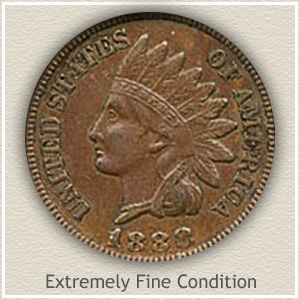 1888 Indian Head Penny Extremely Fine Condition