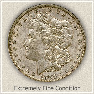 1888 Morgan Silver Dollar Extremely Fine Condition