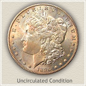 1890 Morgan Silver Dollar Uncirculated Condition