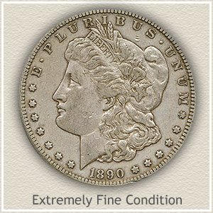 1890 Morgan Silver Dollar Extremely Fine Condition