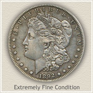 1892 Morgan Silver Dollar Extremely Fine Condition