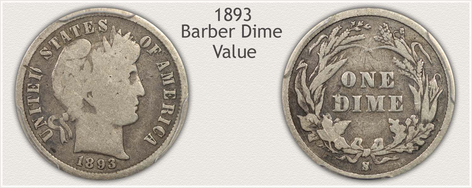 1893 Dime - Barber Dime Series - Obverse and Reverse View