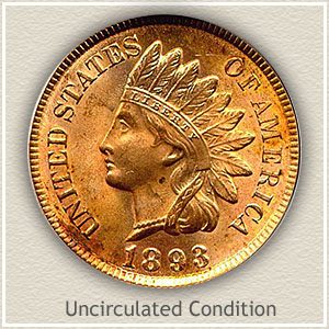 1893 Indian Head Penny Uncirculated Condition