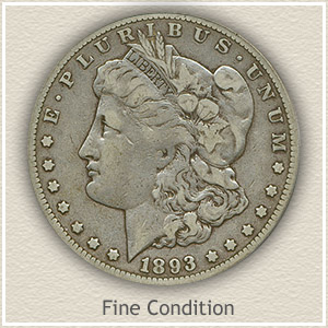 1893 Morgan Silver Dollar Fine Condition