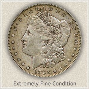 1893 Morgan Silver Dollar Extremely Fine Condition