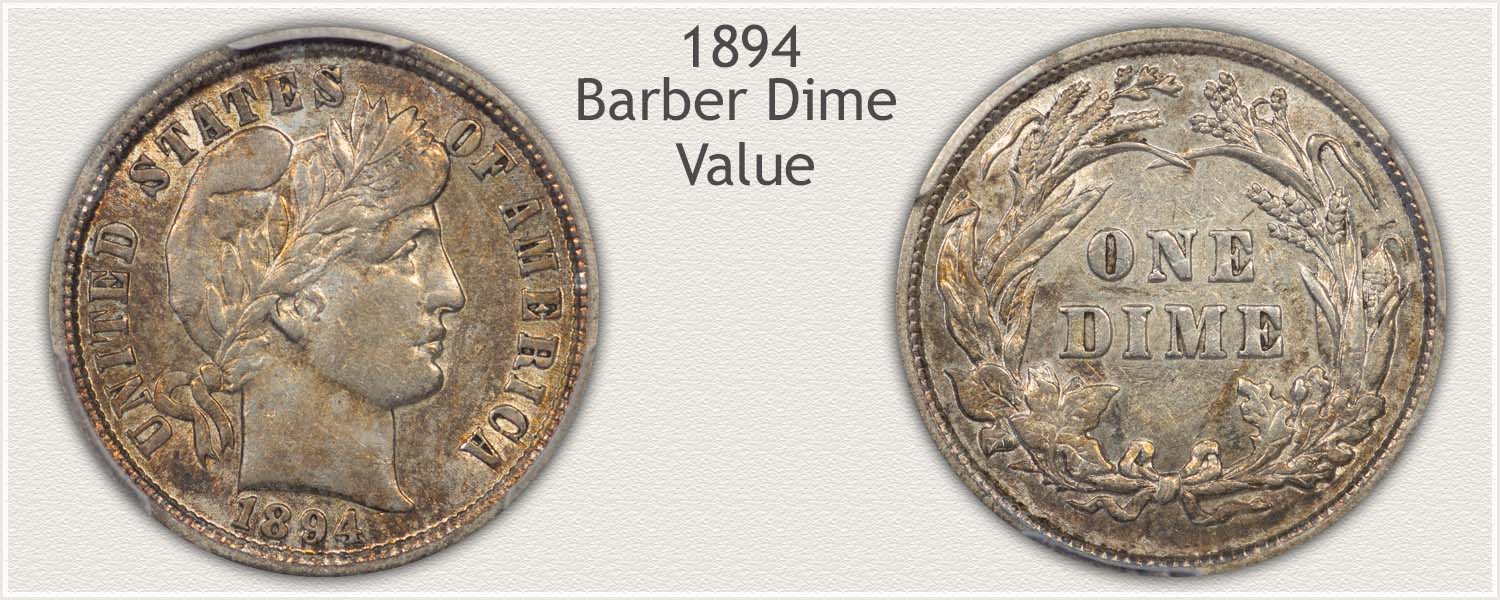 1894 Dime - Barber Dime Series - Obverse and Reverse View