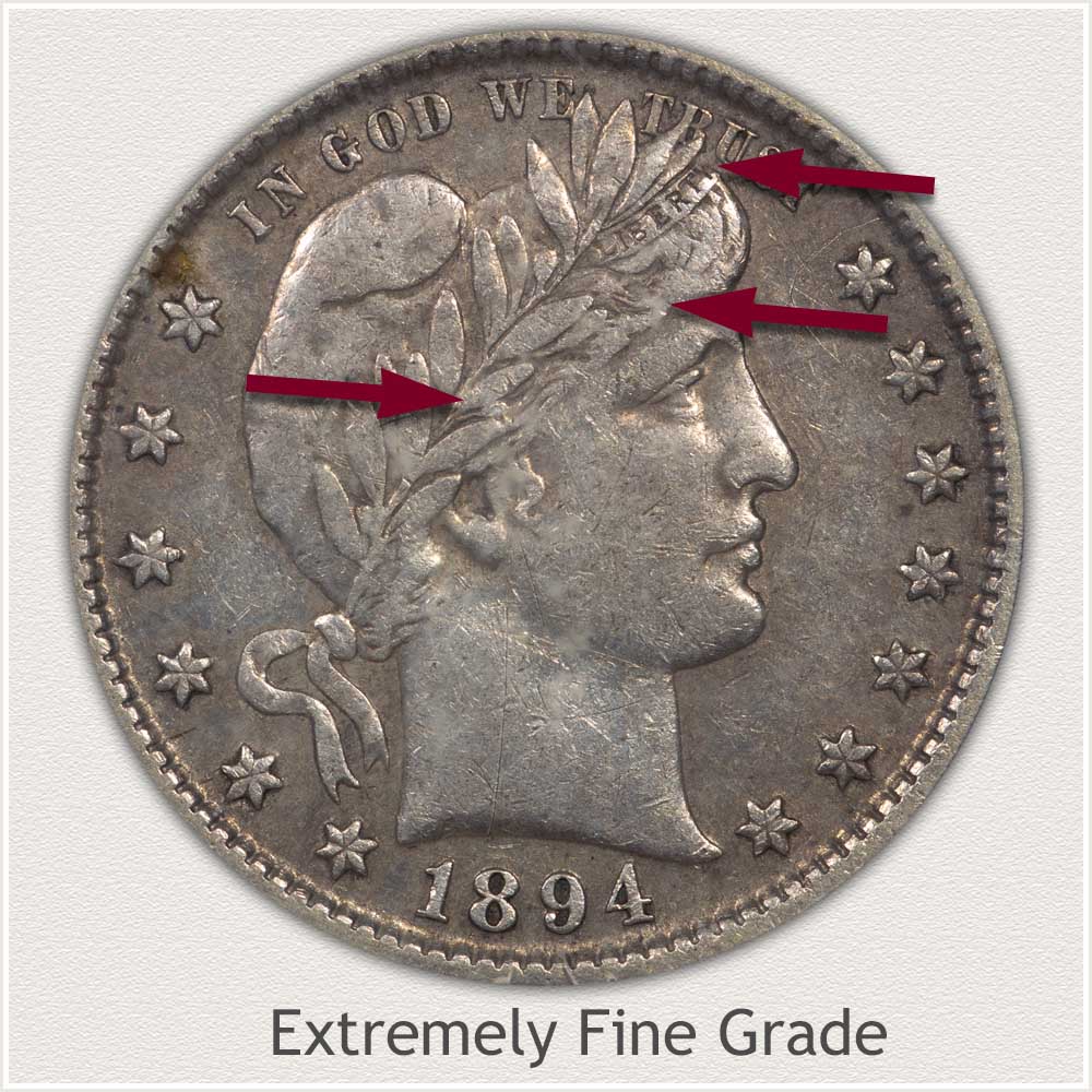 1894 Barber Quarter Extremely Fine Grade