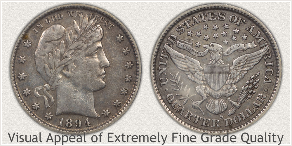 Extremely Fine Grade 1894 Quarter