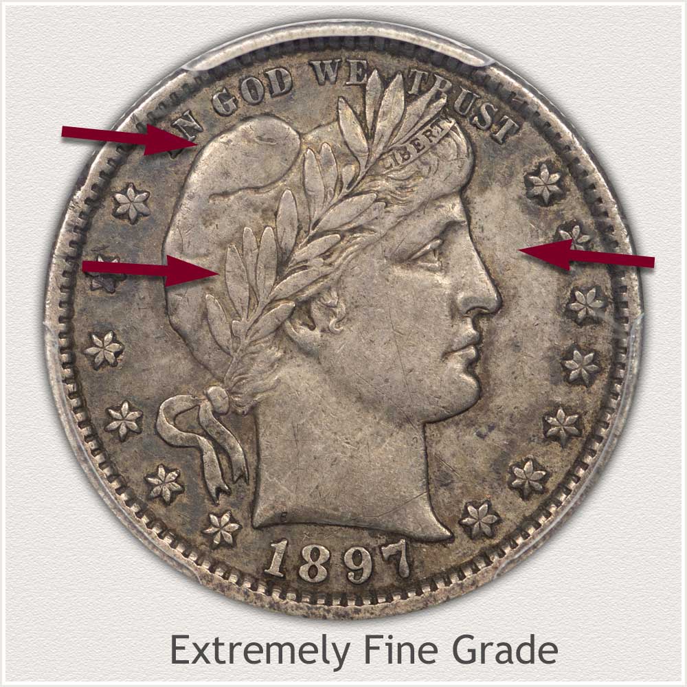 1897 Barber Quarter Extremely Fine Grade