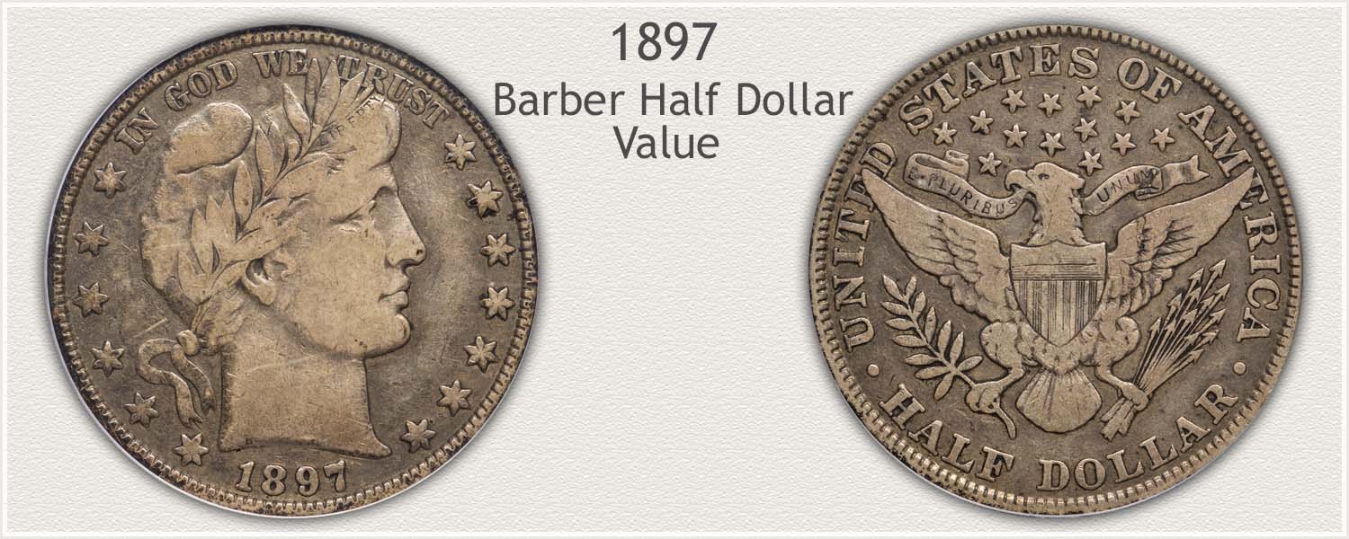 1897 Half Dollar - Barber Half Dollar Series - Obverse and Reverse View