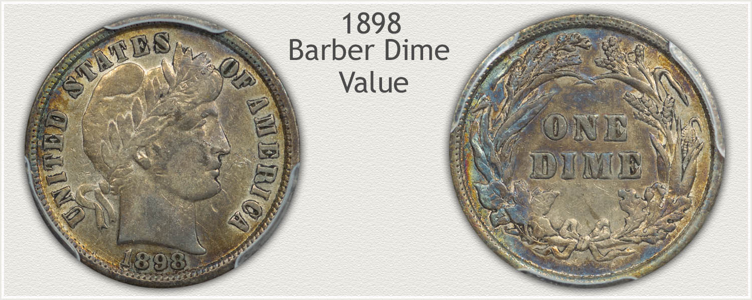 1898 Dime - Barber Dime Series - Obverse and Reverse View