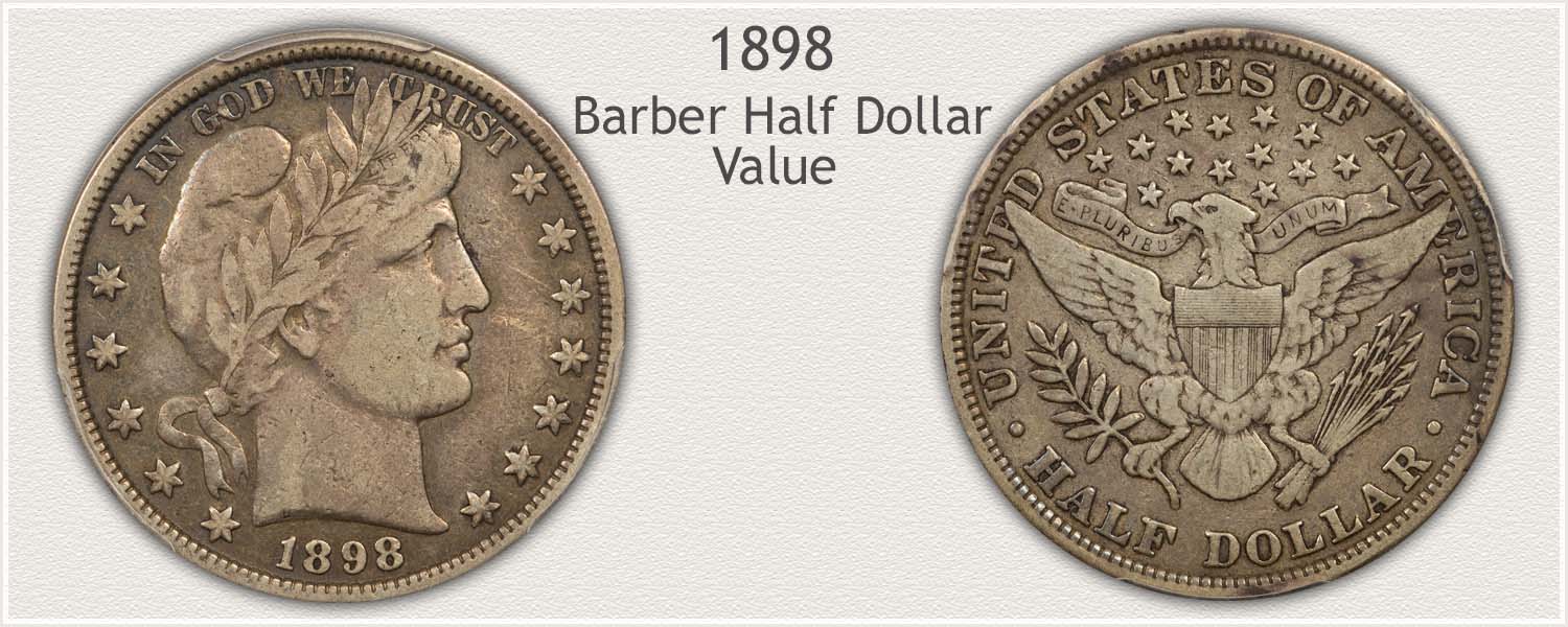 1898 Half Dollar - Barber Half Dollar Series - Obverse and Reverse View