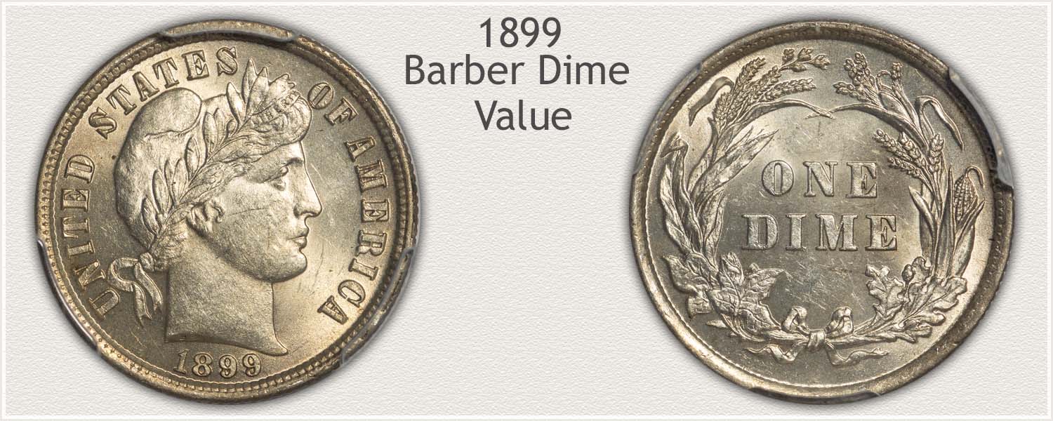 1899 Dime - Barber Dime Series - Obverse and Reverse View