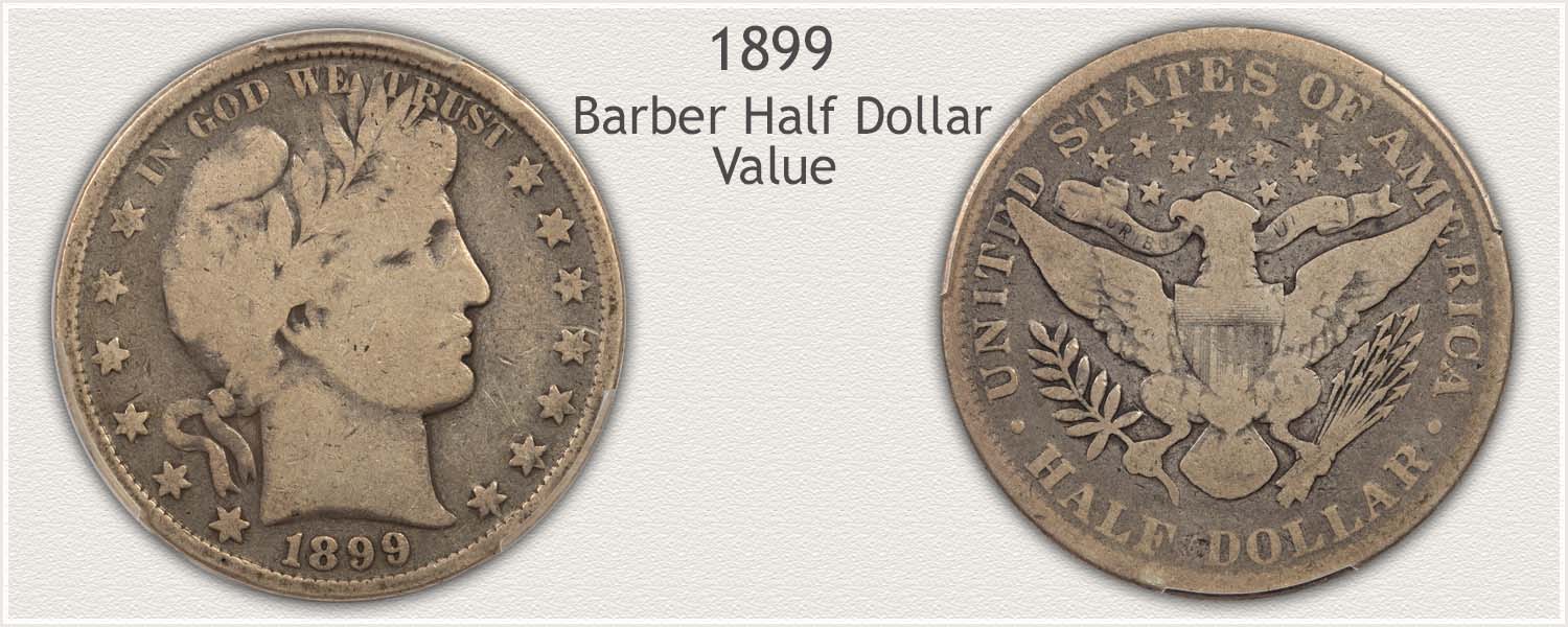 1899 Half Dollar - Barber Half Dollar Series - Obverse and Reverse View