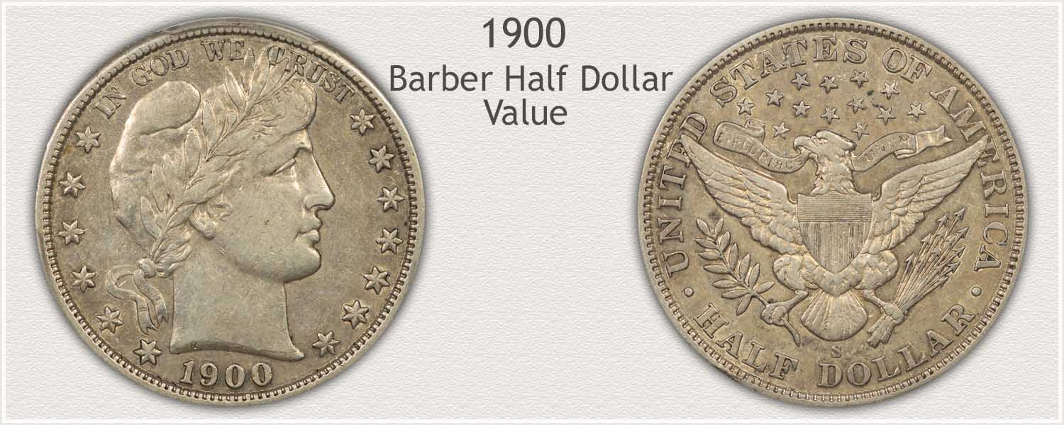 1900 Half Dollar - Barber Half Dollar Series - Obverse and Reverse View