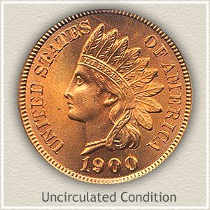 1900 Indian Head Penny Uncirculated Condition