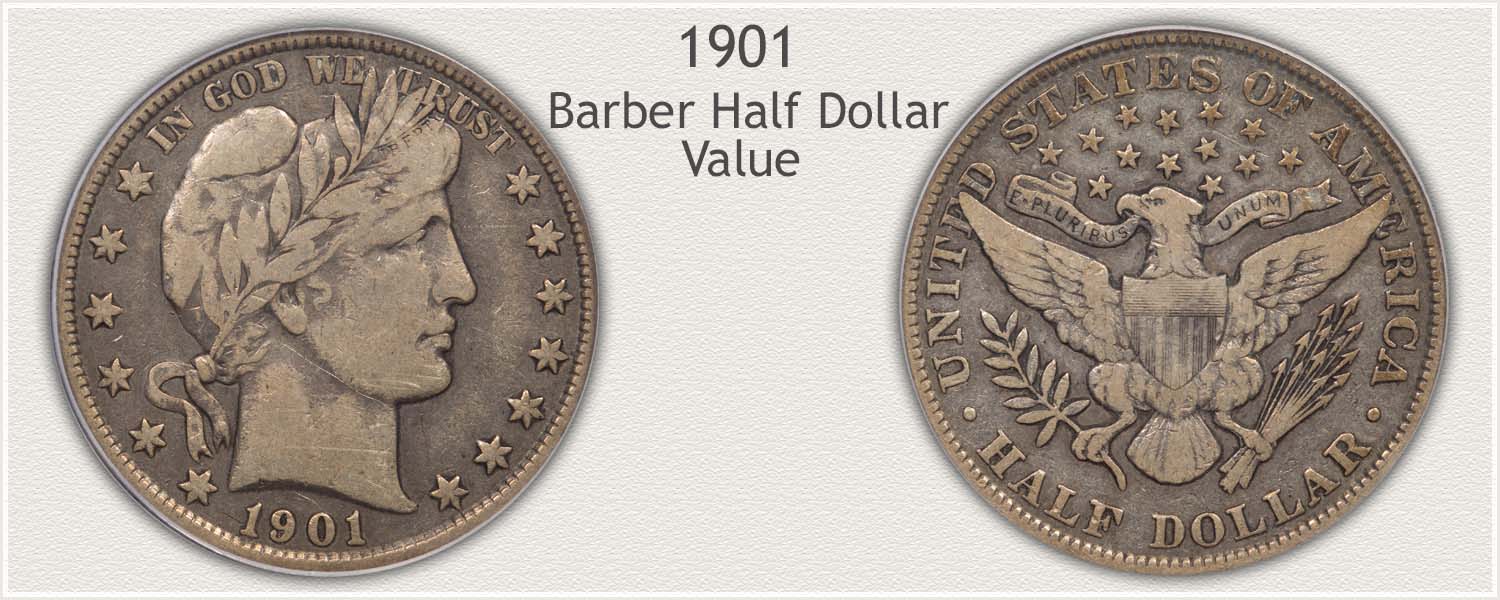 1901 Half Dollar - Barber Half Dollar Series - Obverse and Reverse View