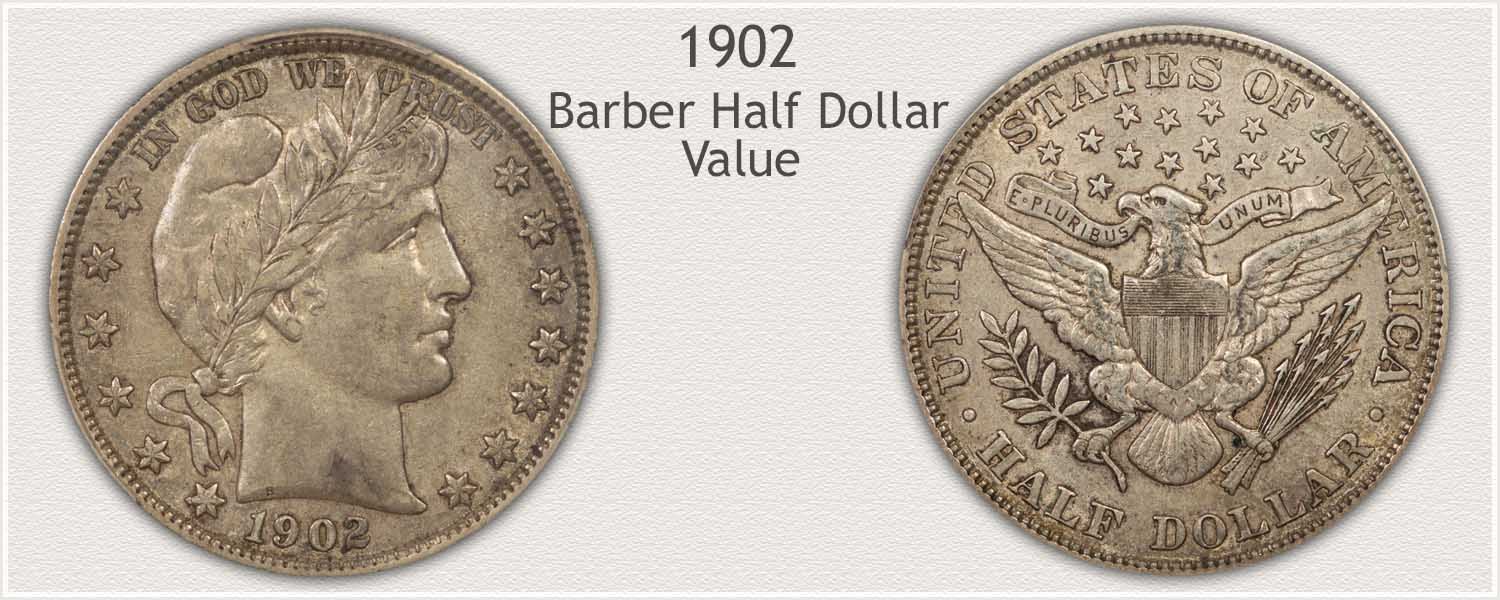 1902 Half Dollar - Barber Half Dollar Series - Obverse and Reverse View