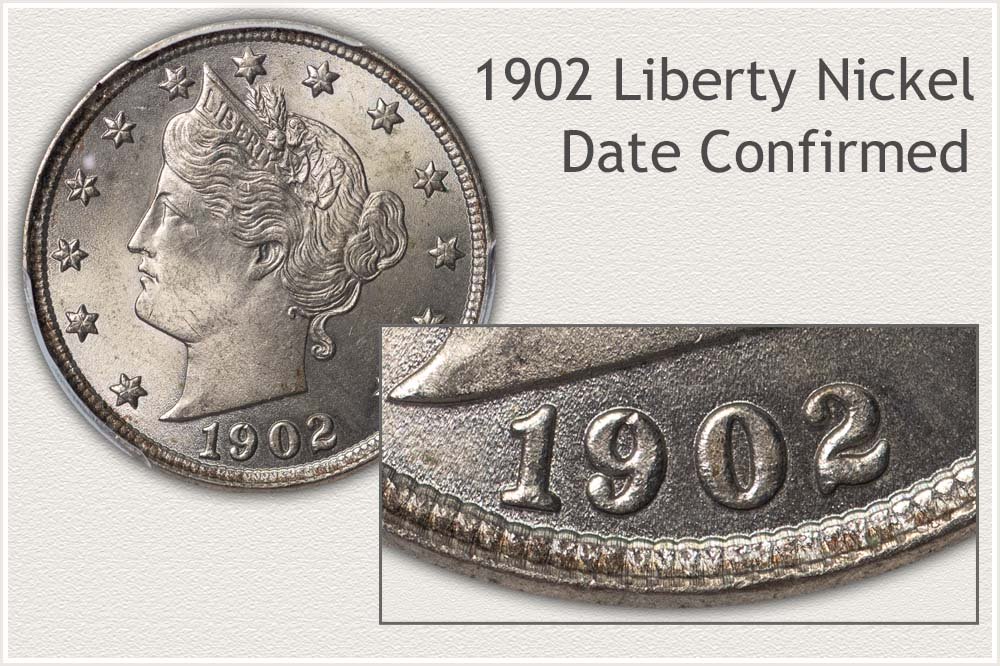 Close-Up View of 1902 Date Liberty Nickel