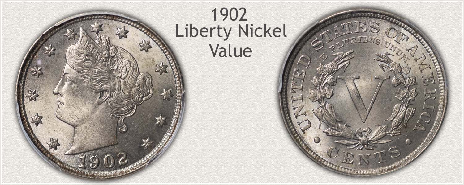 Obverse and Reverse View of a 1902 Liberty Nickel