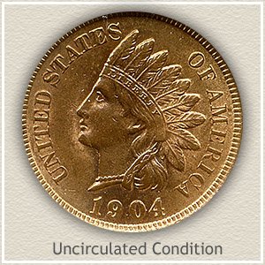 1904 Indian Head Penny Uncirculated Condition