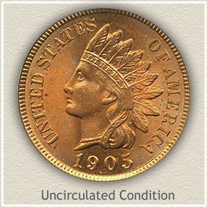 1905 Indian Head Penny Uncirculated Condition