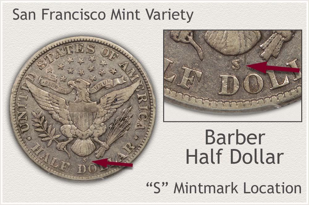 1905 S Mintmark Barber Half Dollar