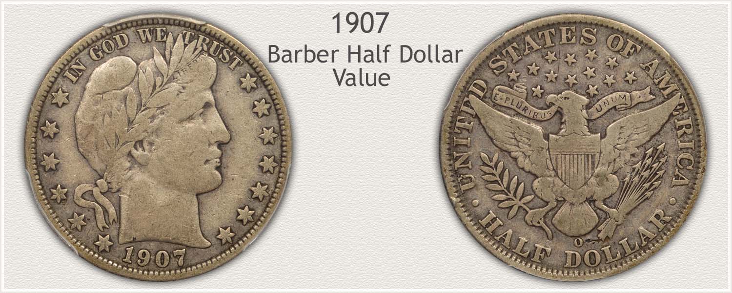 1907 Half Dollar - Barber Half Dollar Series - Obverse and Reverse View