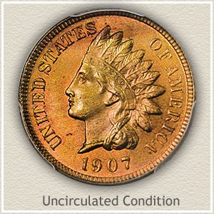 1907 Indian Head Penny Uncirculated Condition