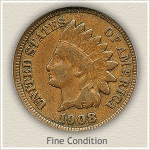 1908 Indian Head Penny Fine Condition