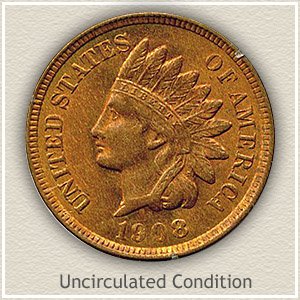 1908 Indian Head Penny Uncirculated Condition