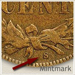1908 Penny S Mintmark Location