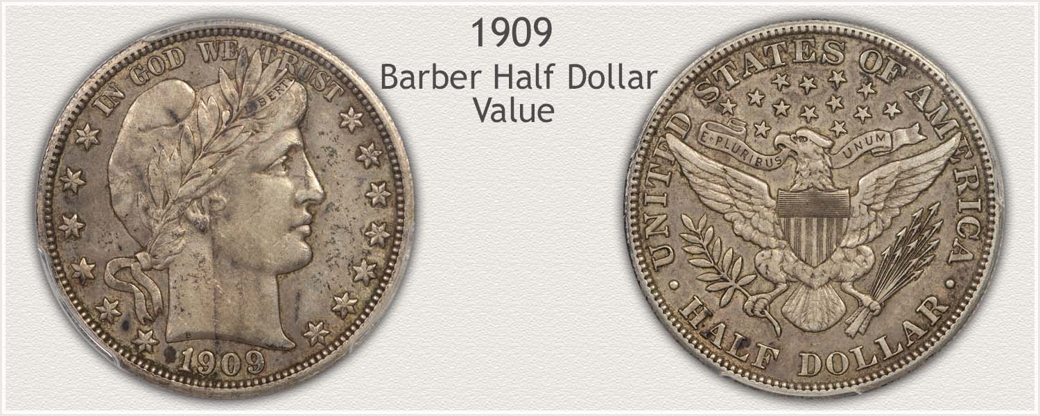 1909 Half Dollar - Barber Half Dollar Series - Obverse and Reverse View