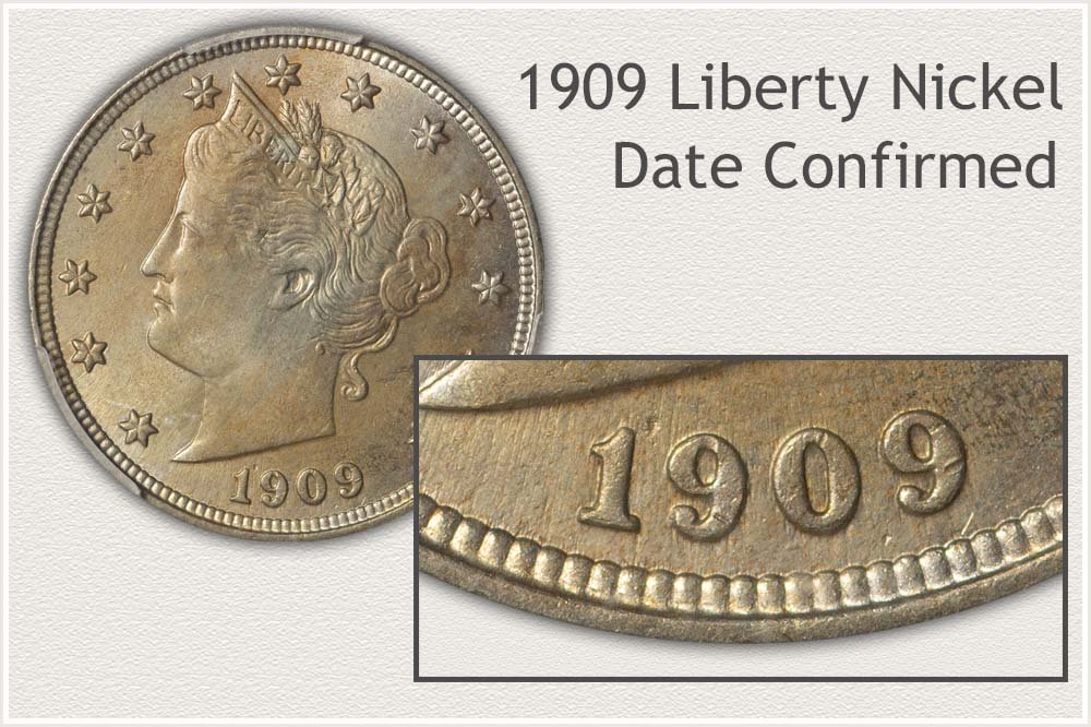 Close-Up 1909 Date Liberty Nickel