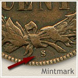 1909 Indina Penny S Mintmark Location