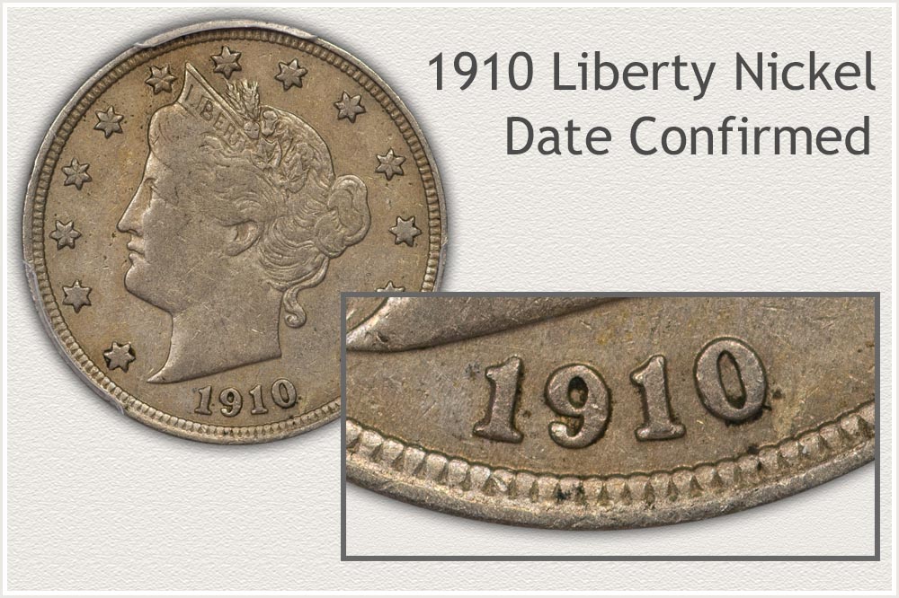 Viewing Close-Up Image of 1910 Date Liberty Nickel