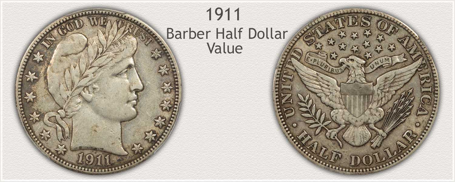 1911 Half Dollar - Barber Half Dollar Series - Obverse and Reverse View
