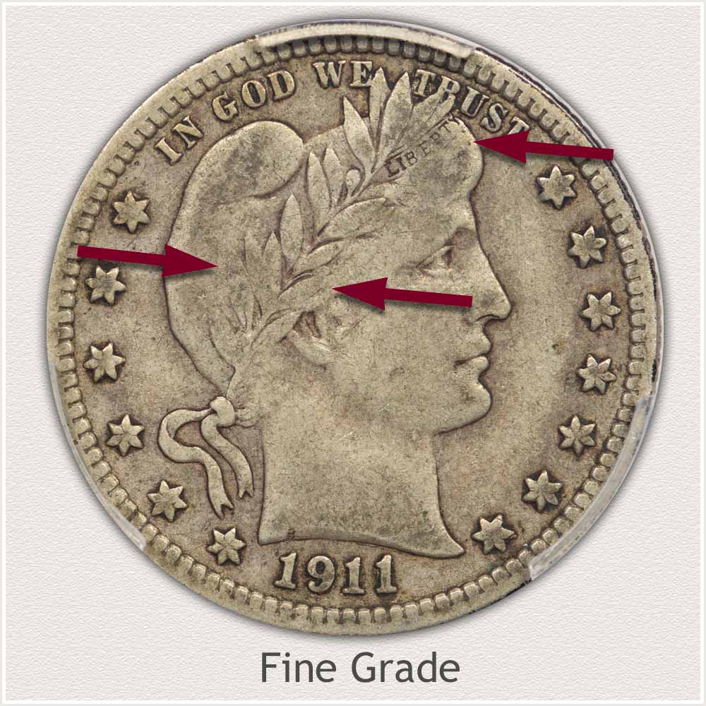 Fine Grade 1911 Barber Quarter