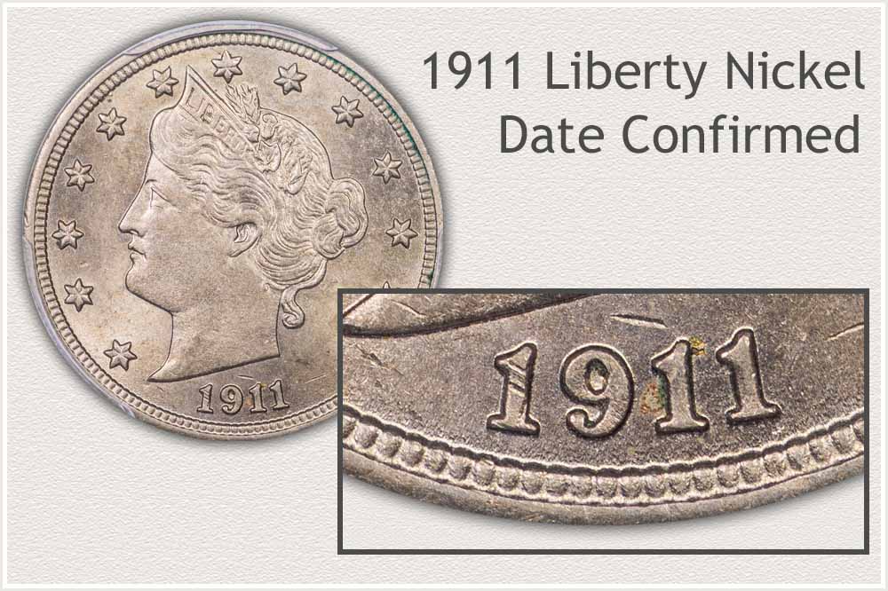 Magnified View 1911 Date Liberty Nickel