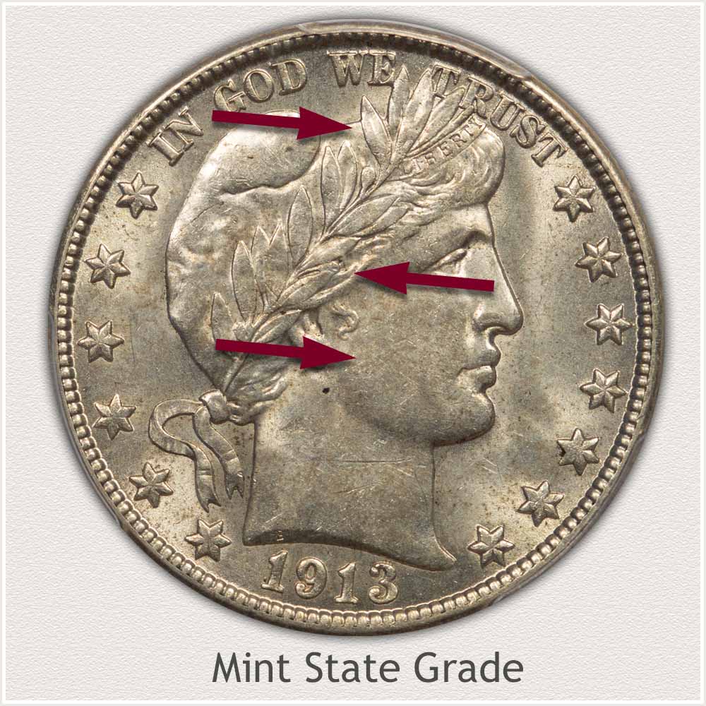 1913 Barber Half Dollar Mint State Grade
