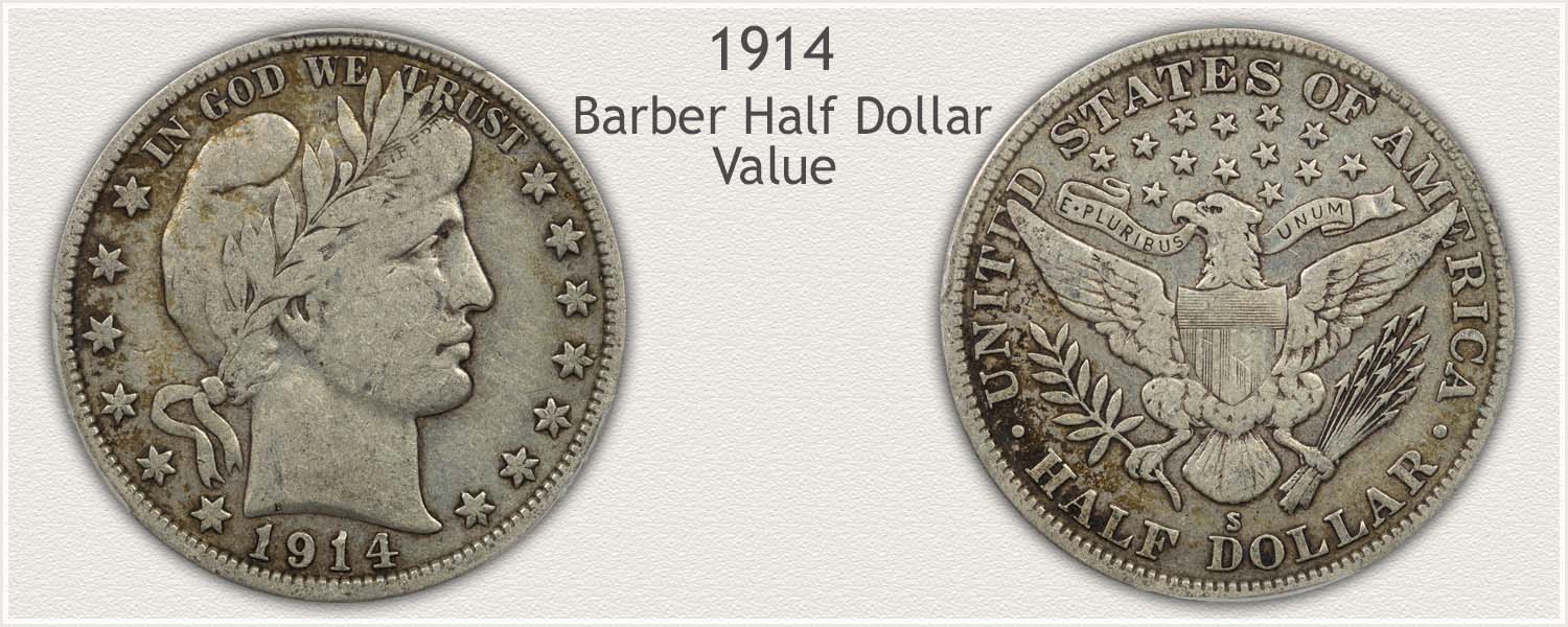 1914 Half Dollar - Barber Half Dollar Series - Obverse and Reverse View