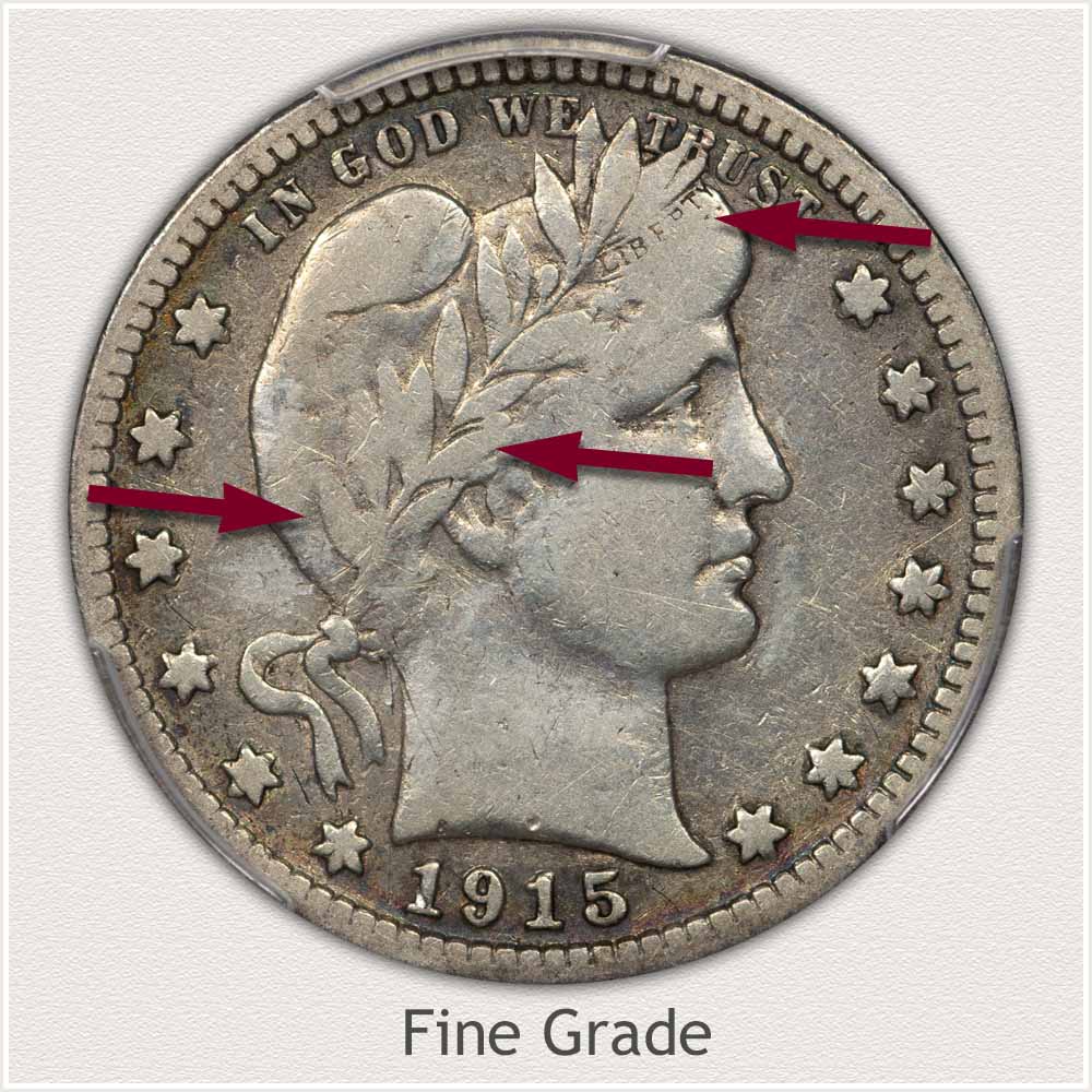 Fine Grade 1915 Barber Quarter