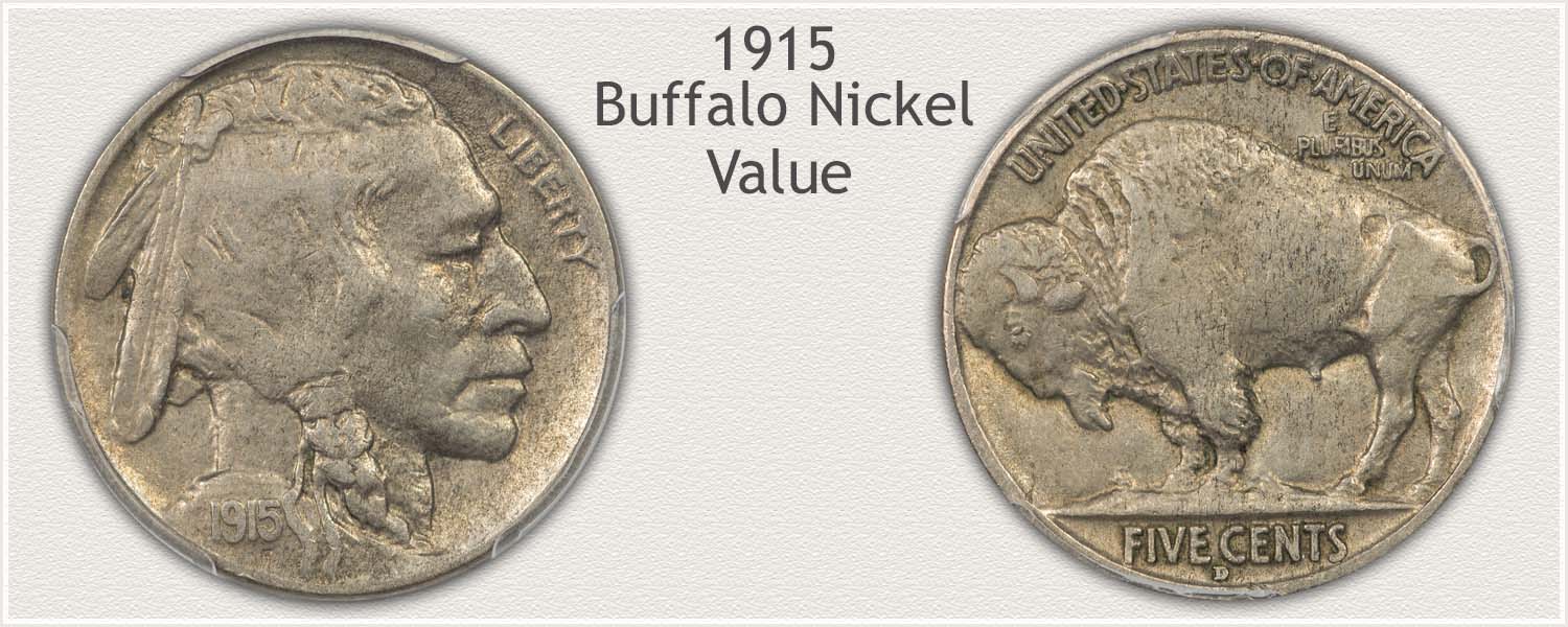 Obverse and Reverse Views of a 1915 Buffalo Nickel