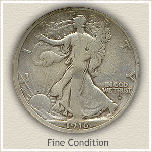 1916 Half Dollar Fine Condition
