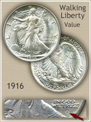 Uncirculated 1916 Half Dollar Value